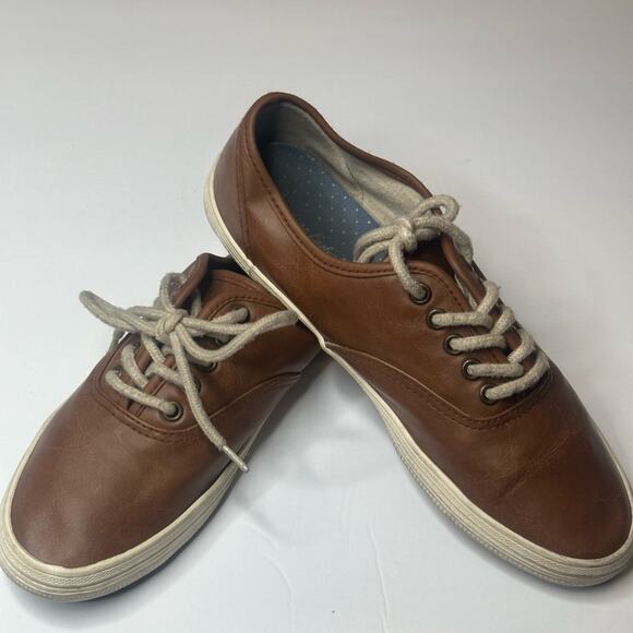 AMERIiCAN EAGLE LACE UP BROWN FAUX LEATHER SNEAKERS Size 7 M - Picture 4 of 7